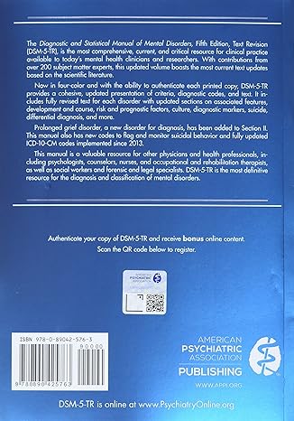 Diagnostic and Statistical Manual of Mental Disorders, Text Revision Dsm-5-tr 5th Edition