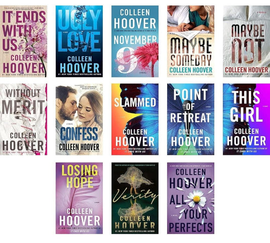 Colleen Hoover 13-Book Collection Set: It Ends With Us, Ugly Love, November 9, Maybe Someday, All Your Perfects, Maybe Not, Without Merit, Slammed, Point of Retreat, Verity, Confess, Losing Hope, and Finding Cinderella